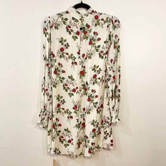 New Reformation Jourdan Christmas Mini Dress Regency Floral Small $278 - Picture 4 of 8